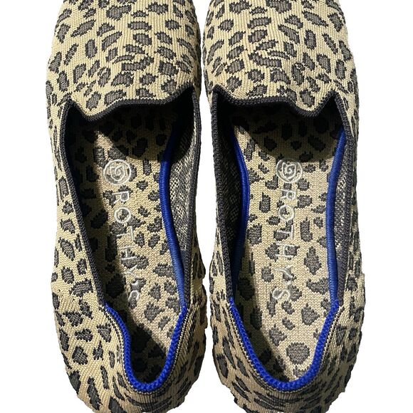 Rothy's The Loafer Spotted Leopard Print Size 9 Wide Women's Slip On Shoes - Picture 4 of 9